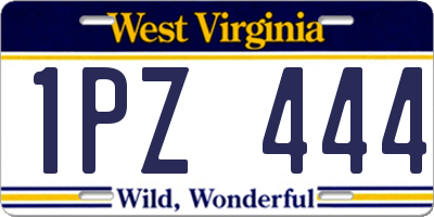 WV license plate 1PZ444