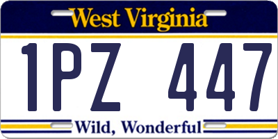 WV license plate 1PZ447