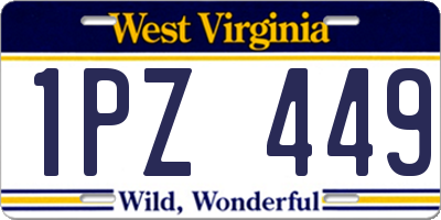 WV license plate 1PZ449