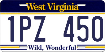 WV license plate 1PZ450