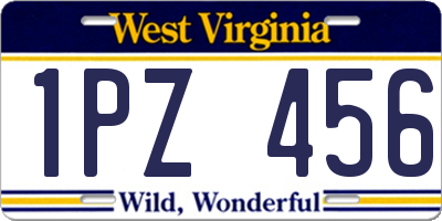 WV license plate 1PZ456