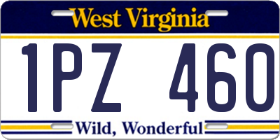 WV license plate 1PZ460
