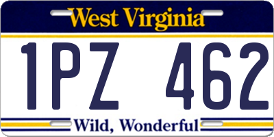 WV license plate 1PZ462