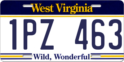 WV license plate 1PZ463