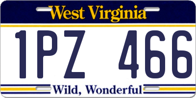 WV license plate 1PZ466
