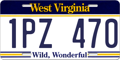 WV license plate 1PZ470
