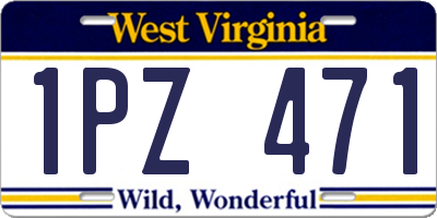 WV license plate 1PZ471