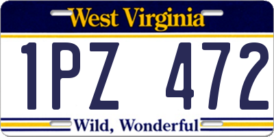 WV license plate 1PZ472