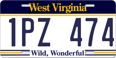 WV license plate 1PZ474