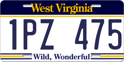 WV license plate 1PZ475
