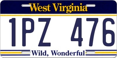 WV license plate 1PZ476