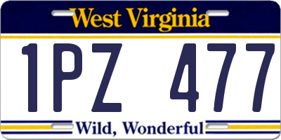 WV license plate 1PZ477