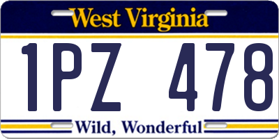 WV license plate 1PZ478