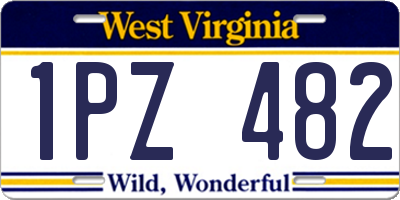WV license plate 1PZ482