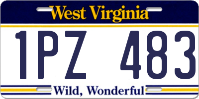 WV license plate 1PZ483