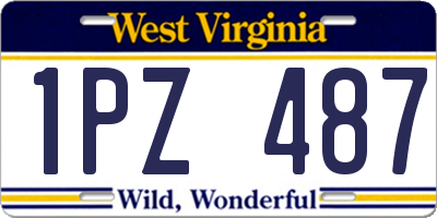WV license plate 1PZ487