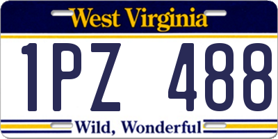 WV license plate 1PZ488