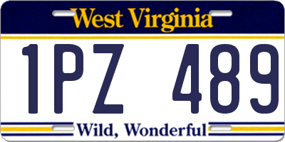 WV license plate 1PZ489