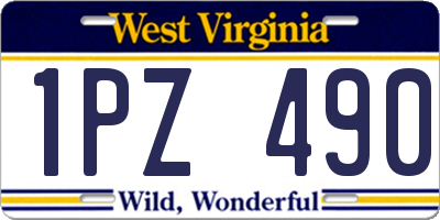 WV license plate 1PZ490