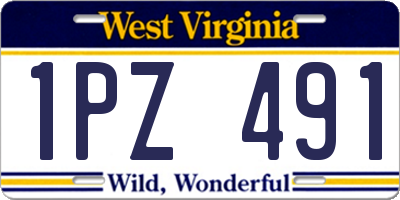 WV license plate 1PZ491