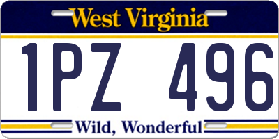 WV license plate 1PZ496