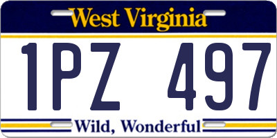 WV license plate 1PZ497
