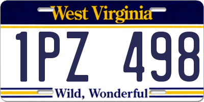 WV license plate 1PZ498