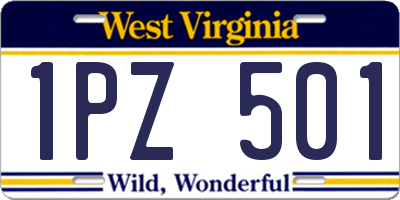 WV license plate 1PZ501
