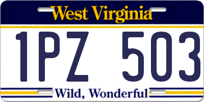 WV license plate 1PZ503