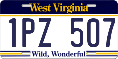 WV license plate 1PZ507