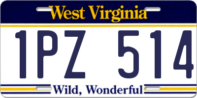 WV license plate 1PZ514