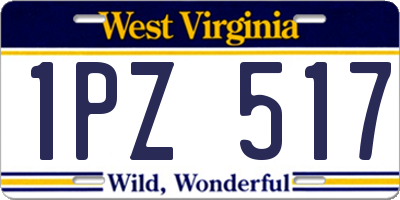 WV license plate 1PZ517