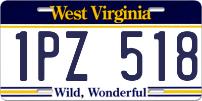 WV license plate 1PZ518