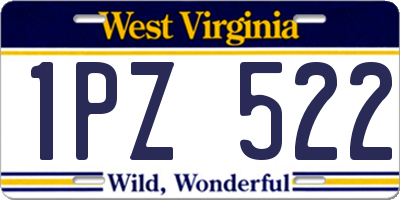 WV license plate 1PZ522