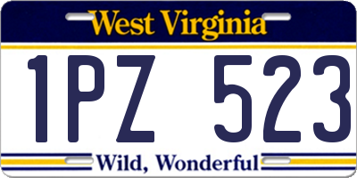 WV license plate 1PZ523