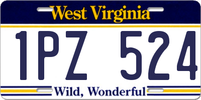 WV license plate 1PZ524