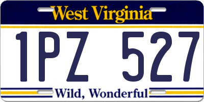 WV license plate 1PZ527