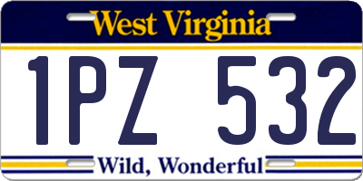 WV license plate 1PZ532