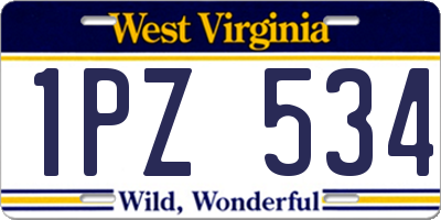 WV license plate 1PZ534