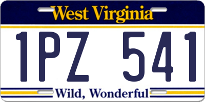 WV license plate 1PZ541