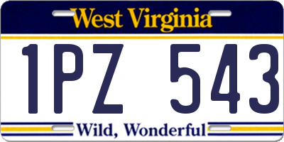 WV license plate 1PZ543