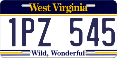 WV license plate 1PZ545