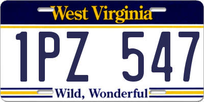 WV license plate 1PZ547