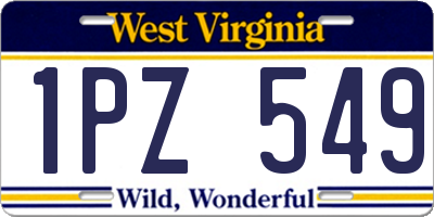 WV license plate 1PZ549