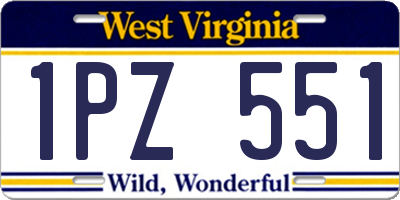 WV license plate 1PZ551