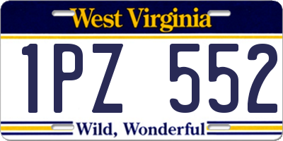 WV license plate 1PZ552