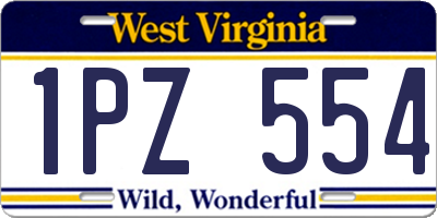 WV license plate 1PZ554