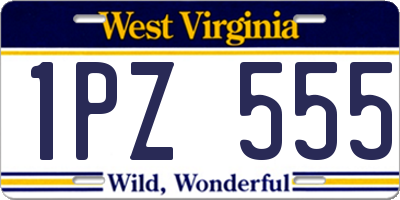WV license plate 1PZ555