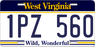 WV license plate 1PZ560