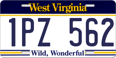 WV license plate 1PZ562